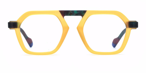 Multicolor Frosted Quilted Aviator Plate Retro Eyeglass Frames