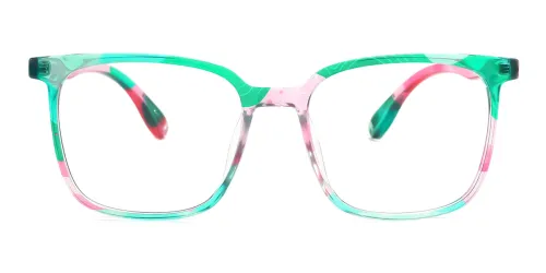 Pink Rectangle Plastic Eyeglasses