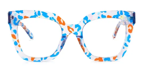 Blue Rectangle Board Eyeglasses