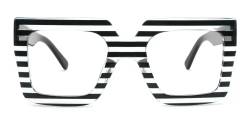 Striped Rectangle Board Eyeglasses