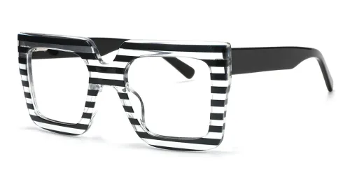 Striped Rectangle Board Eyeglasses