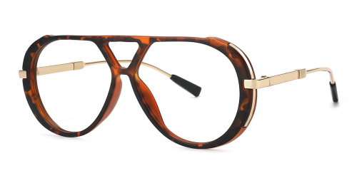 These orange rectangle eyeglasses combine a bold color with a classic design for a standout accessory.