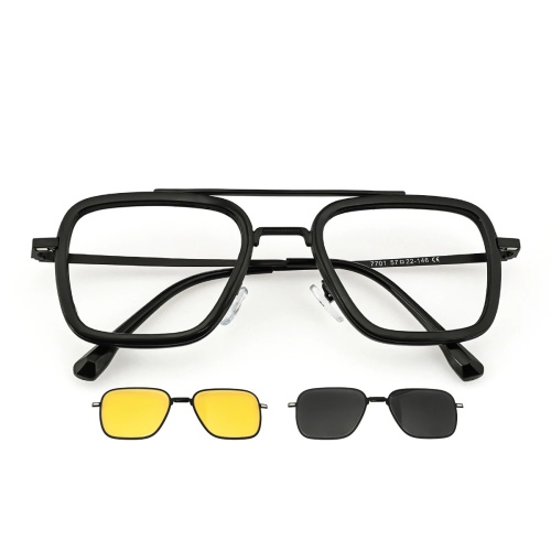 Check out this awesome metal eyeglass frame in classic brown!