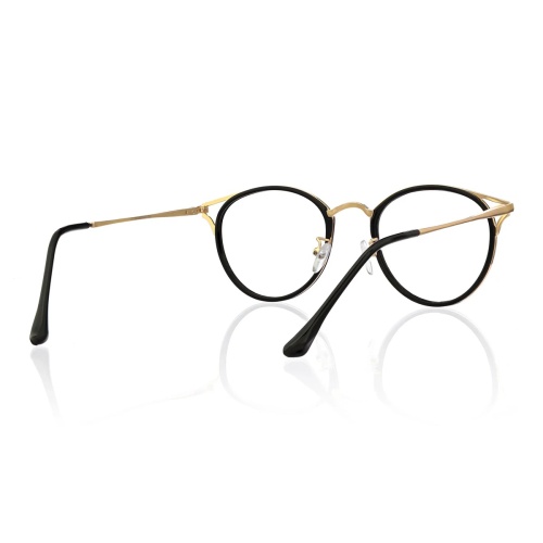 Love the sleek vibe of this black semi-rimless rectangular frame!