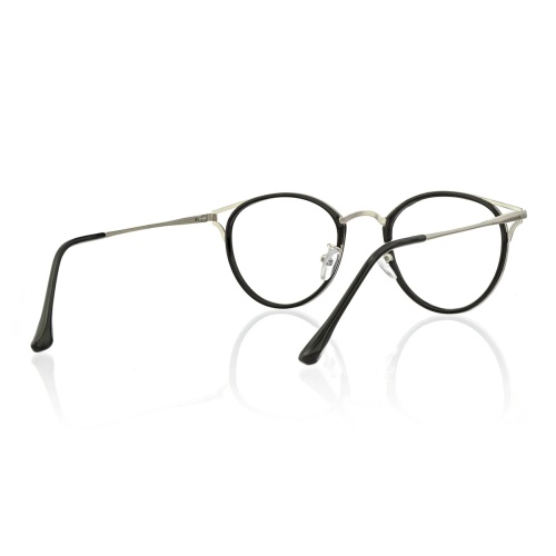 Love the sleek vibe of this black semi-rimless rectangular frame!