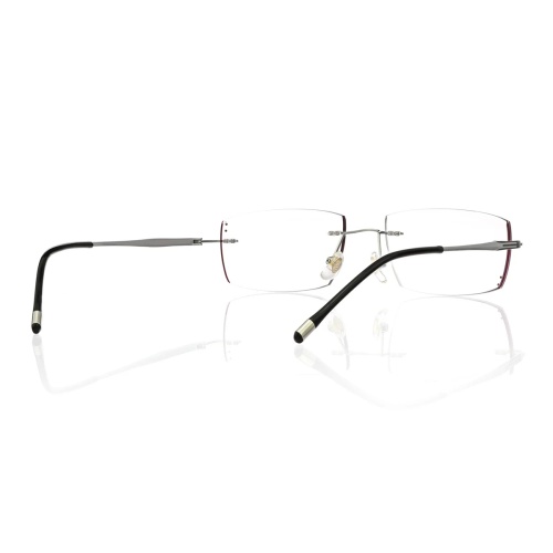 Check out this sleek silver eyeglass frame!