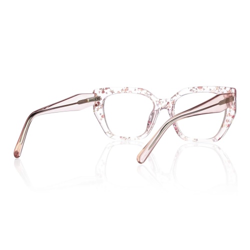 Look at this lovely pink acetate eyeglass frame!