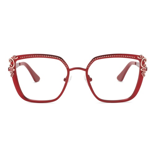 These stunning red cat-eye eyeglasses are perfect for adding a bold touch to any outfit.