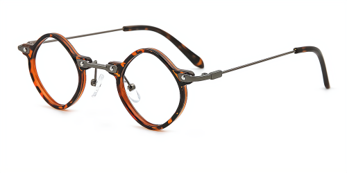 Wherelight Grey Rhombus Fashion Eyeglasses Plastic/Metal Unisex Eyewear