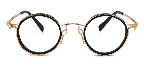 Golden Round Unique Metal Eyeglasses