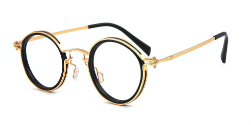 Golden Round Unique Metal Eyeglasses