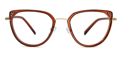 Brown Cateye Gorgeous Full-rim Mix & Match Large Glasses for female from Wherelight