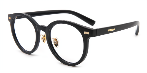 Wherelight Classic Black Round Eyeglasses Full rim Plastic Eyewear