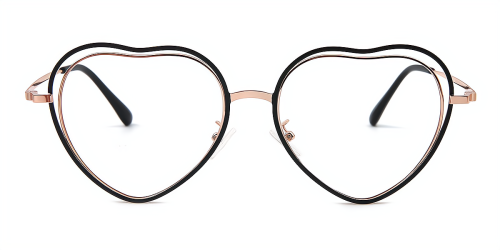 Wherelight Rose red/Gold Heart Shape Eyeglasses