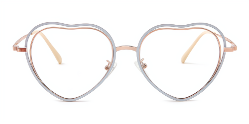 Wherelight Rose red/Gold Heart Shape Eyeglasses