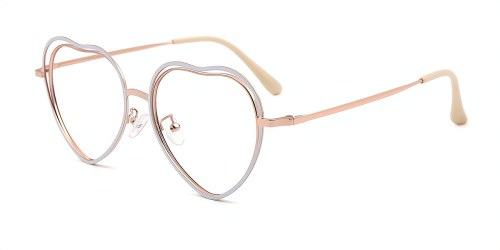 Wherelight Rose red/Gold Heart Shape Eyeglasses